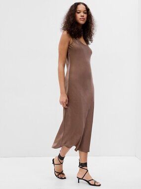 Satin Midi Tank Dress